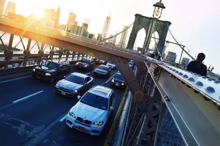 cars on bridge
